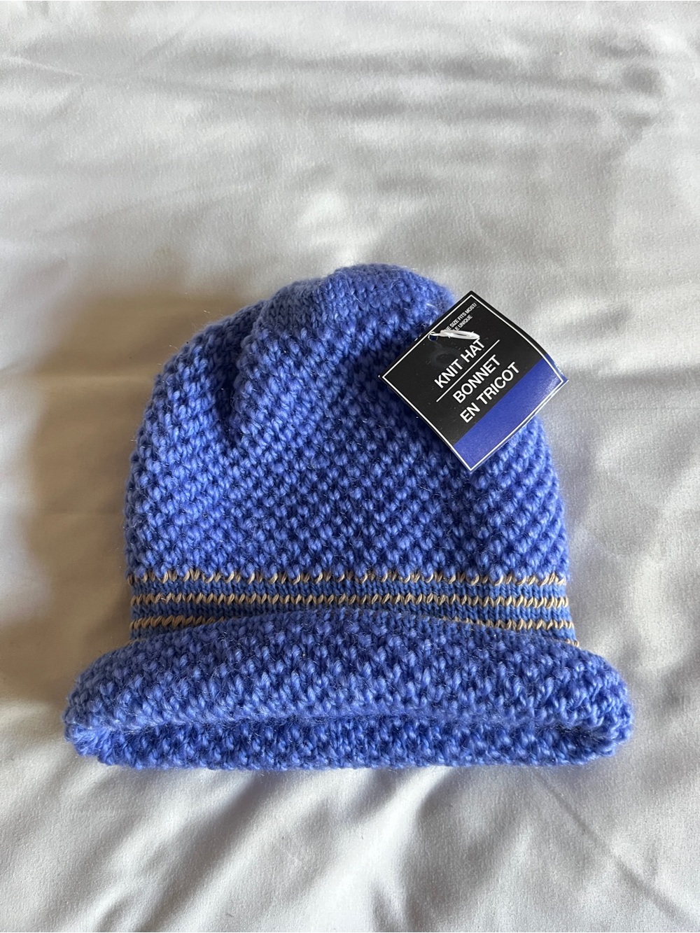 Greenbrier Knit Hat Bonnet Blue & Gold One Size Fits Most NWT Beanie Winter Cap